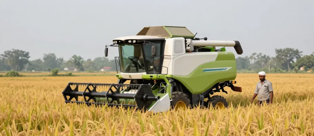 Combine harvester field demonstration