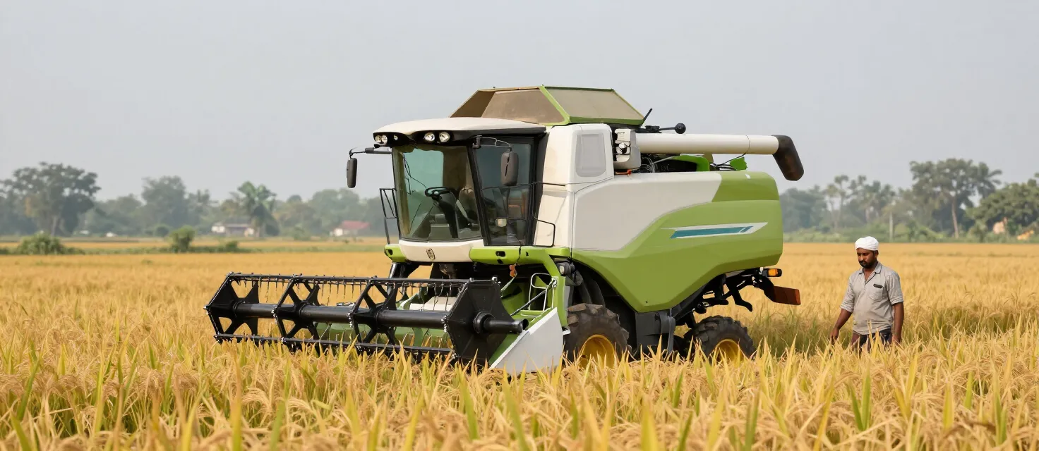 Combine harvester field demonstration